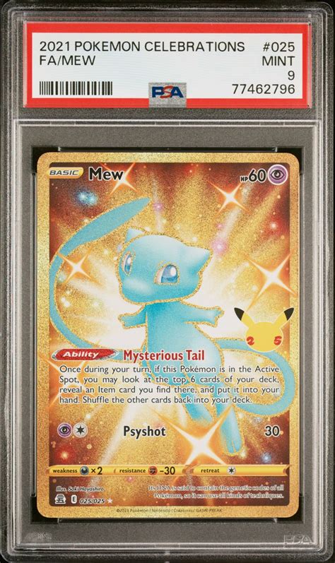 Celebrations Full Art Mew Pokemon Psa Mint Curacards