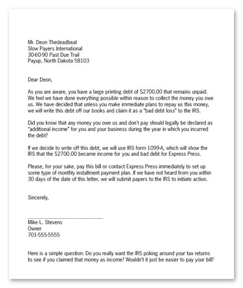 Debt Collection Letter Debt Collection Letters Letters Designed To