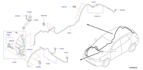 2023 Nissan Pathfinder Windshield Washer Hose 28935 5ha0a Genuine Nissan Part