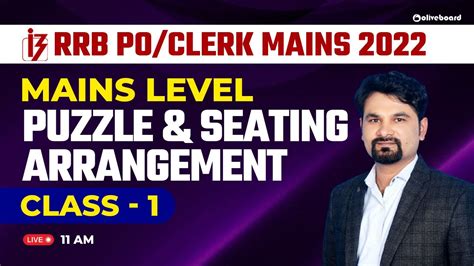 RRB PO Clerk Mains 2022 Mains Level Puzzle And Seating Arrangement