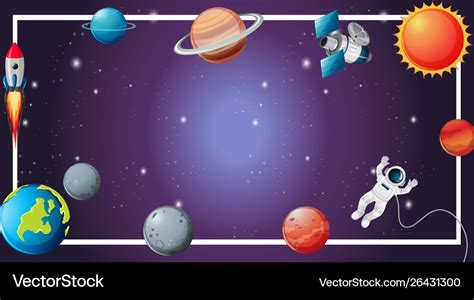 Solar System Border Scene Royalty Free Vector Image Hot Sex Picture