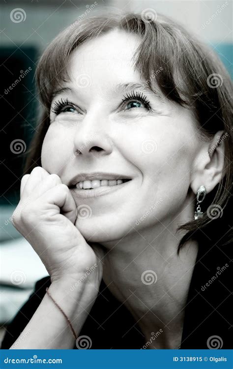Mature Woman Dreaming Stock Image Image Of Attractive
