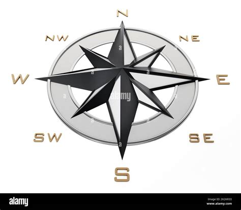 Compass Symbol And Sign Isolated Vector Marine Navigation Rose Of Wind Heraldic Monochrome