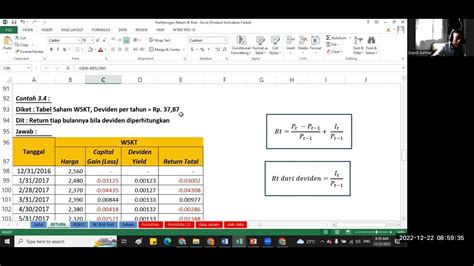 Return Dan Risiko Teori Portofolio Manajemen Keuangan 2 Dengan Excel