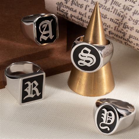 Customized Unisex Initial Signet Ring