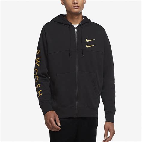 ÁO KHOÁC NIKE SPORTSWEAR SWOOSH FULL ZIP HOODIE BLACK GOLD Shopee