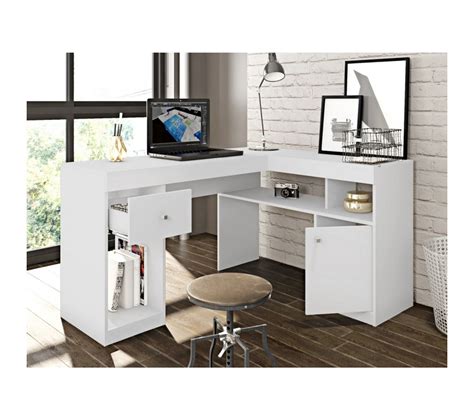 Bureau D angle Blanc Caisson Et Rangements Bureau Secrétaire BUT