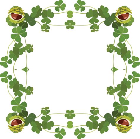 Free Clipart Of A St Patricks Day Border of Shamrock Clovers