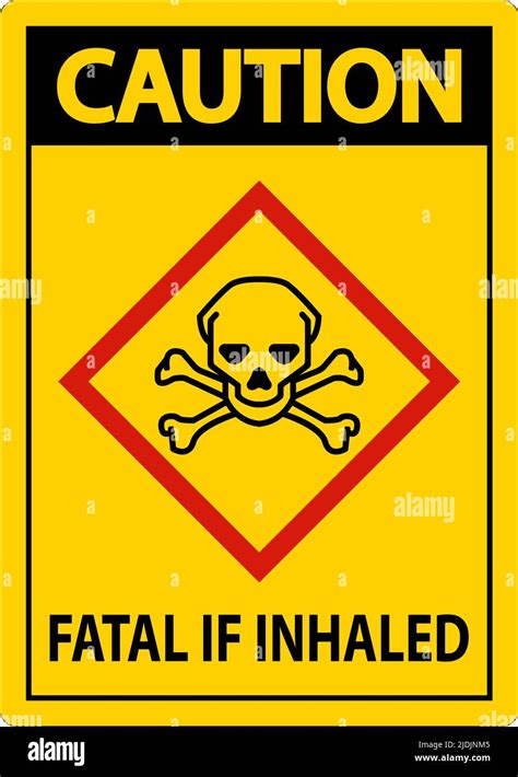 Caution Fatal In Inhaled Sign On White Background Stock Vector Image