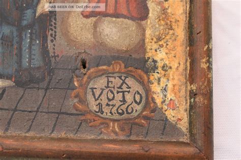 Antikes Orig Votivbild Ex Voto Dat