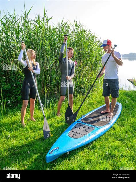 Introduction To The Trend Sport Stand Up Paddling Stock Photo Alamy