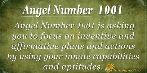 Angel Number 1001 Meaning Personal Development SunSigns Org