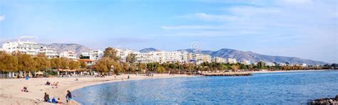 Panoramic View of the Kalamaki Beach Editorial Stock Photo - Image of postcard, color: 232885743