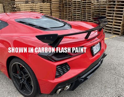 2020 2023 C8 Corvette Carbon Fiber High Rise Rear Spoiler