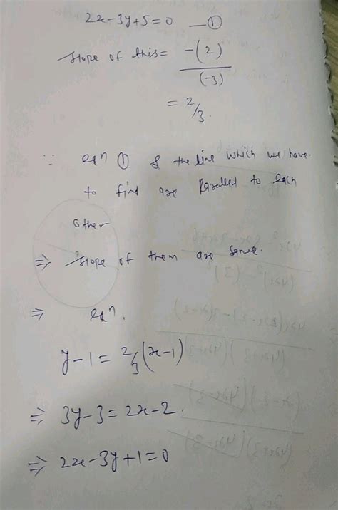 The Line Passing Through And Parallel To The Line X Y