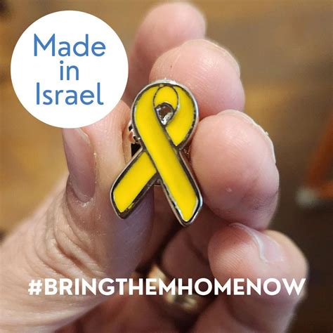 Yellow Ribbon Pin Israel Bring Them Home Now Pin Hostages Support