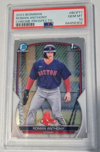 Bowman Roman Anthony St Bowman Chrome Psa Gem Mint Red Sox