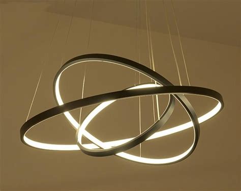 Modern Circular Ring Pendant Lights 321 Circle Rings Acrylic Aluminum