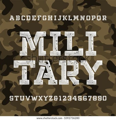 Military Stencil Alphabet Font Distressed Type Stock Vector (Royalty ...