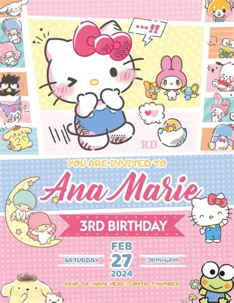 Sanrio Birthday Invitation Template Postermywall