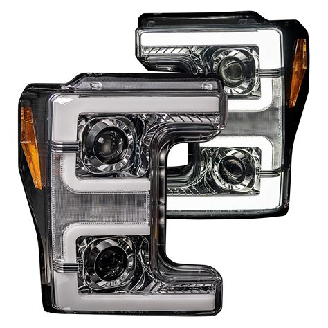 Recon 264372CLC Chrome LED DRL Bar Projector Headlights