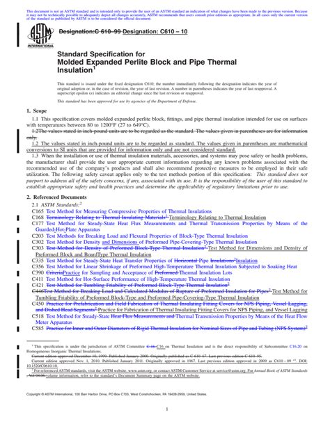 ASTM C610 10 Standard Specification For Molded Expanded Perlite Block