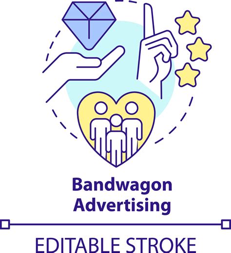 Bandwagon advertising concept icon. Marketing strategy abstract idea thin line illustration ...