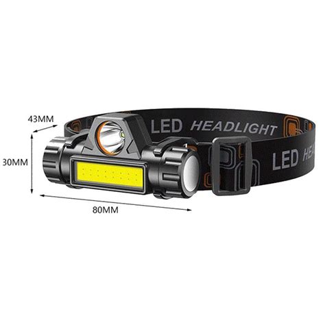 XPE COB LED Headlight USB Head Flashlights Waterproof Emergency Work