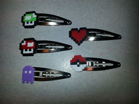 Mini Bead Hair Clips Perler Beads Perler Bead Art Perler Bead Templates