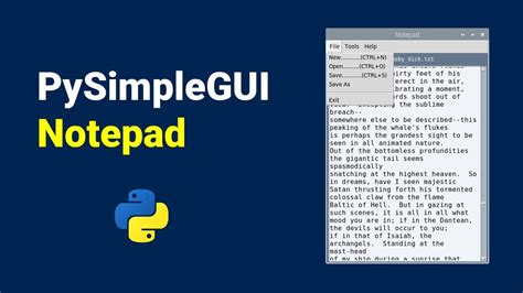 Notepad In Python Pysimplegui Youtube