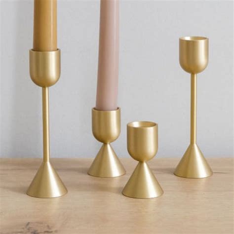 Gold Tapered Candlestick Holder Etsy