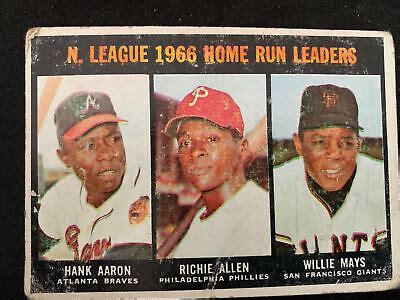 Topps Home Run Leaders Card Hank Aaron Willie Mays F G Free