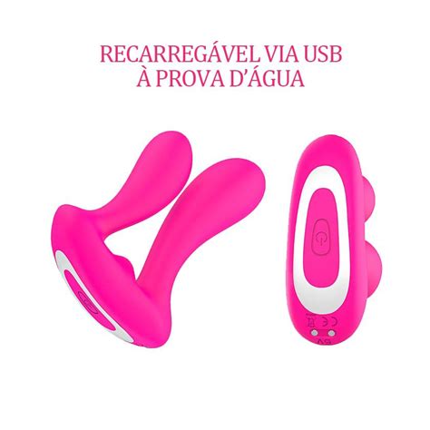 Vibrador Dupla Penetração Vaginal Anal Controle Remoto Mento RCT