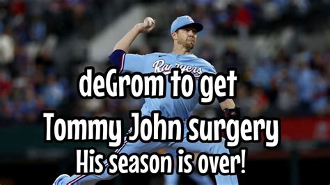 Degrom To Get Tommy John Surgery Out For The Year Youtube