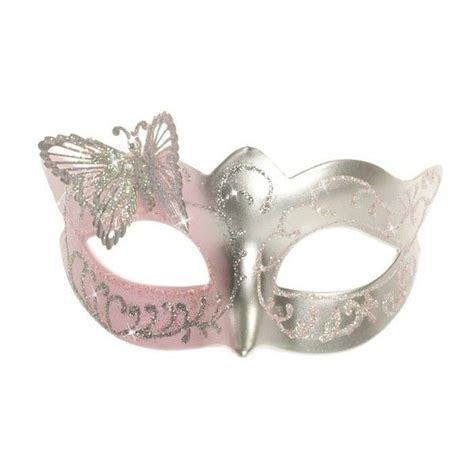 Butterfly Venetian Mask In Pale Pink And Silver