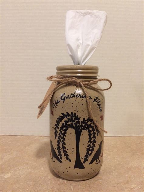 Kleenex Tissue Holder Mason Jar Tissue Holder Kleenex Holder Primitive