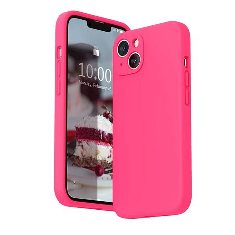 Etui do iPhone 13 silikonowe z mikrofibrą premium soft touch z osłoną