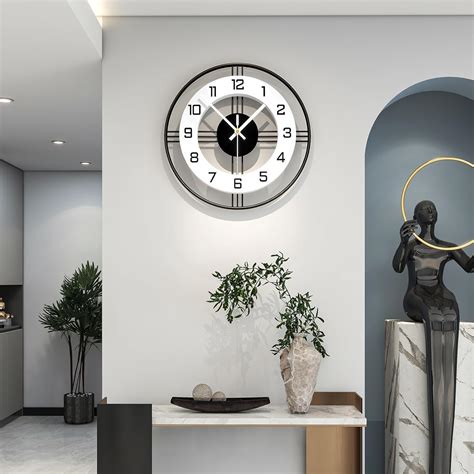 Yijidecor Decorative Wall Clock For Living Room Decor Modern Large Wall Clocks