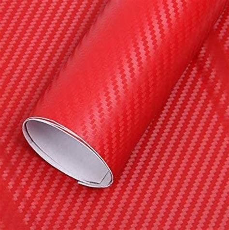 CVANU 12 X72 3D Red Carbon Fiber Vinyl Car Wrap Sheet Roll Film