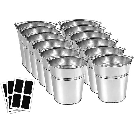 Amazon Metal Buckets With Chalkboard Stickers Small Galvanized