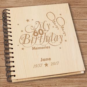 Personalized 60th Birthday Memories Photo Album | Engraved Birthday ...