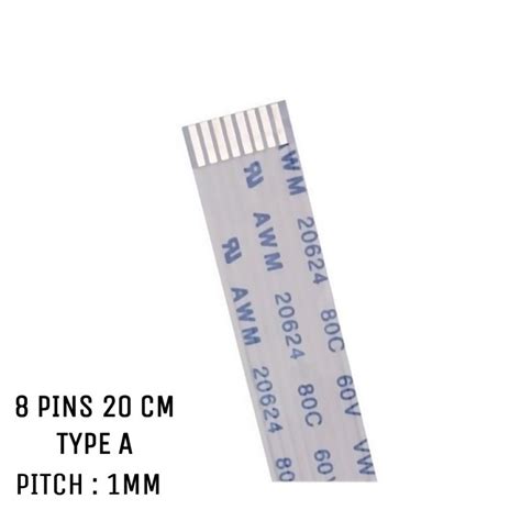 Nappe ZIF 8 pins 20 centimètres Type A