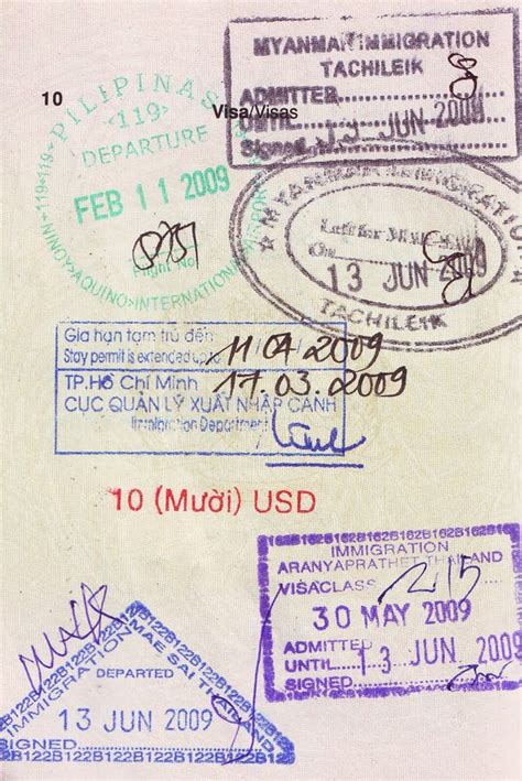 Visa Stamps On Passport Stock Photo Image Of Immigration 11668116