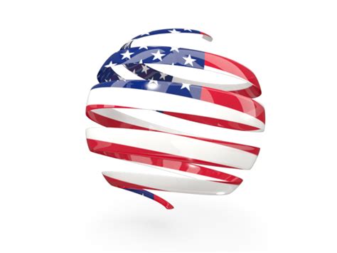 Round 3d Icon Illustration Of Flag Of United States Of America