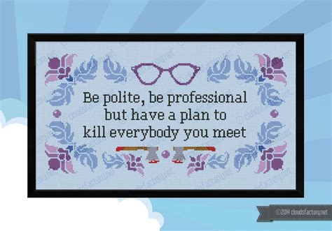 Be Polite Quote PDF Cross Stitch Pattern Etsy Cross Stitch Funny