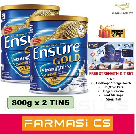 Abbott Ensure Gold Vanilla 800g X 2 Tins TWIN FOC Strength Bag 5