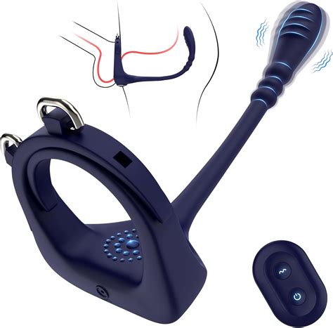 Amazon Male Vibrating Cock Ring Anal Plug With Adjustable Buckle Anal Beads Butt Plug Penis