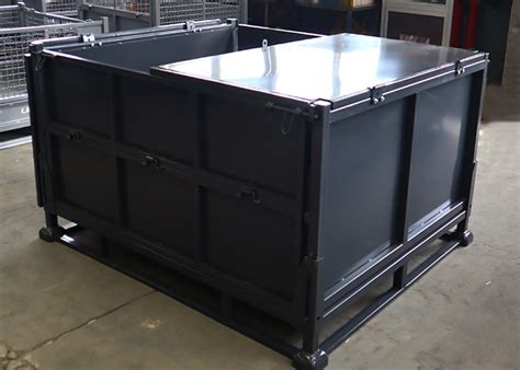 Detachable Steel Stillage Cage Bulk Pallet Containers With Lid