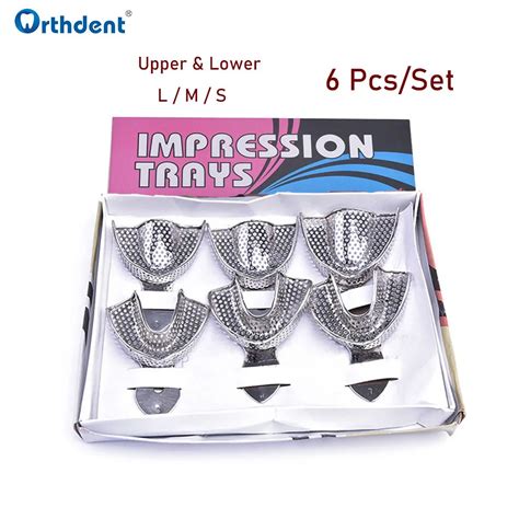 Orthdent Pcs Set Dental Metal Impression Tray Autoclavable Stainless