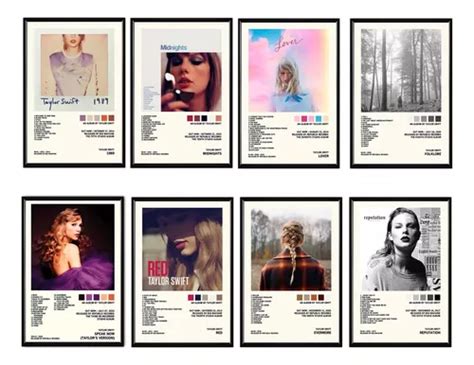 Taylor Swift Álbum Music Tracklist Cuadro Con Marco Madera Meses Sin